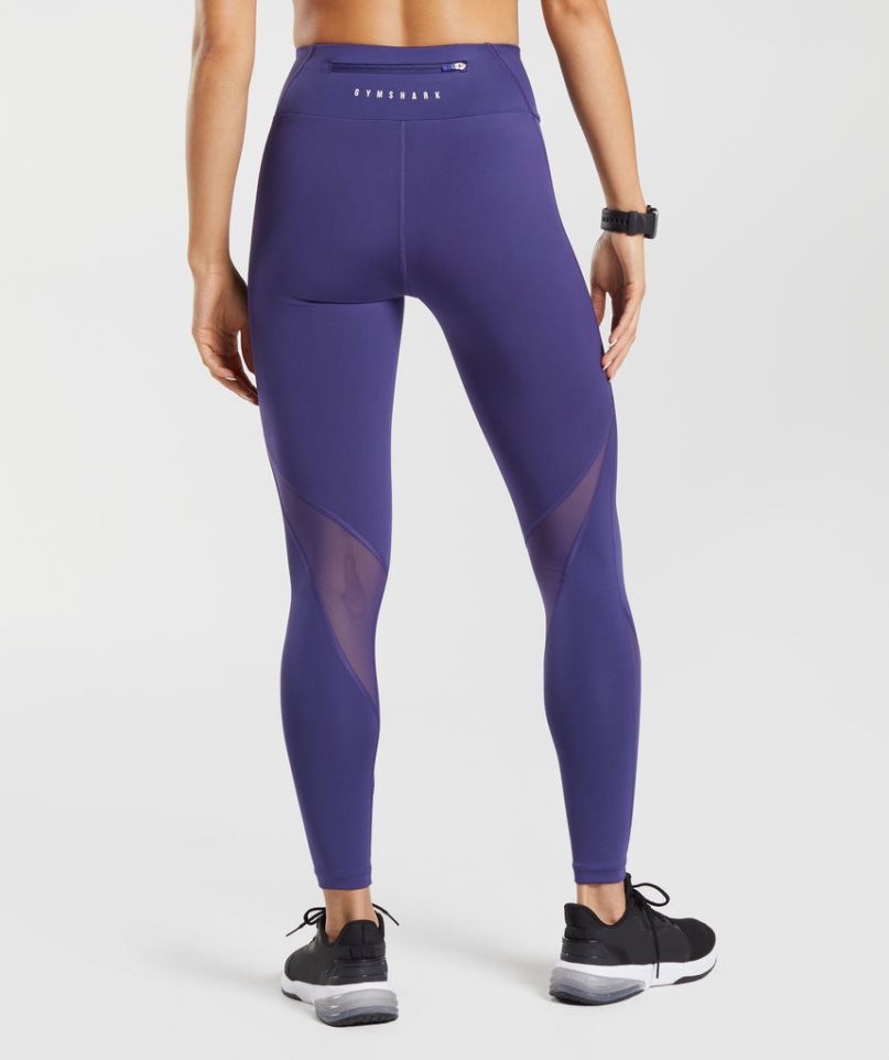 Legginsy Gymshark Sportowe Biegania Damskie Fioletowe | PL 692MWK